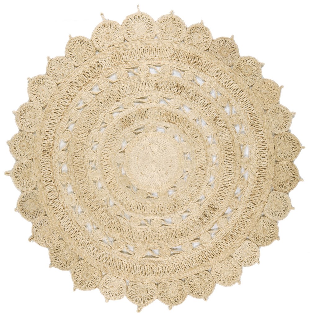 Zira Circular Jute Rugs 002 in Light 